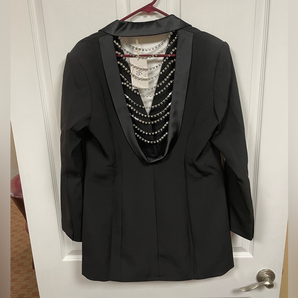 NWT 💎 Bella Barnett rhinestone back blazer